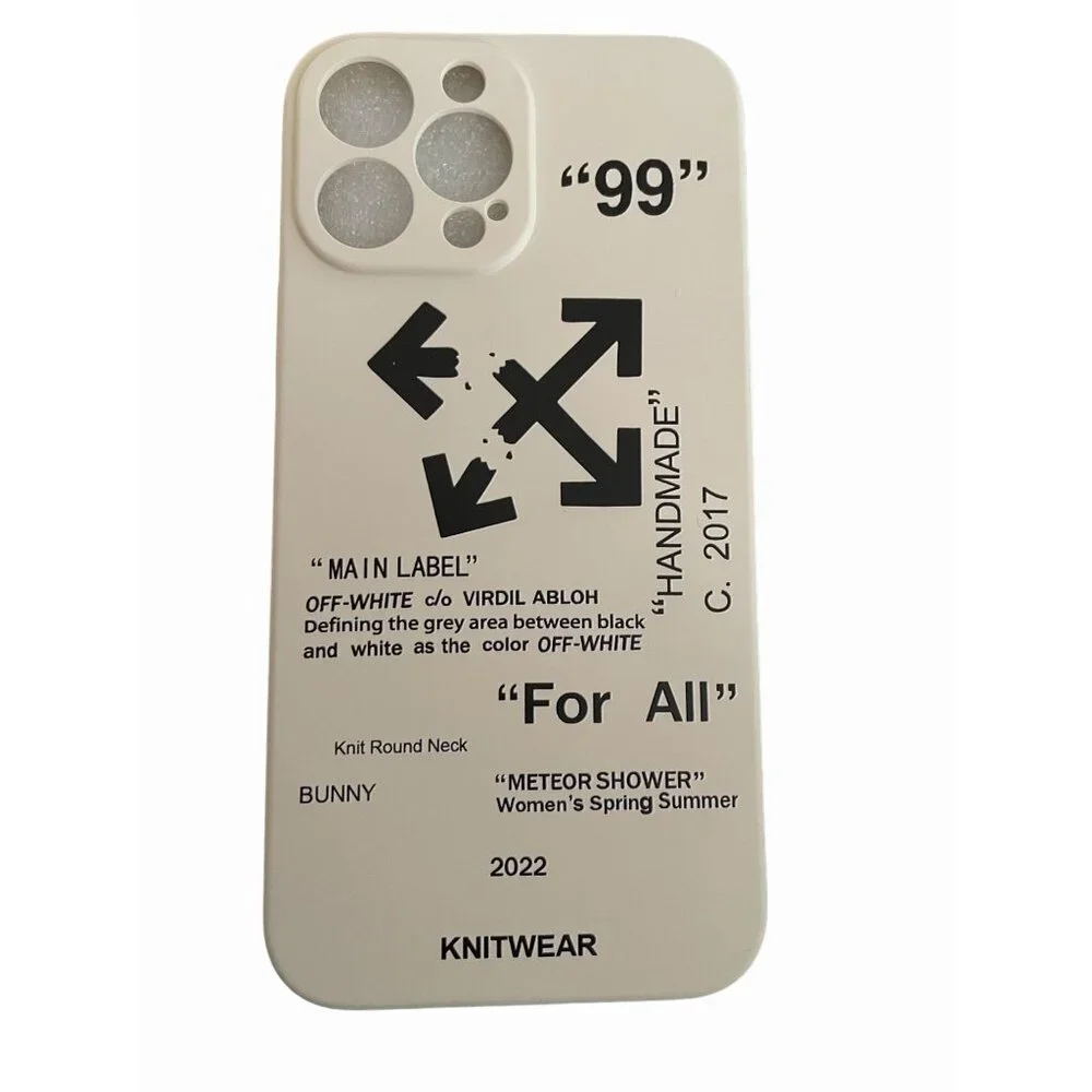 Off-White Meteor Shower iPhone Case - Cream & Black Arrow Logo - 13 Pro Max
